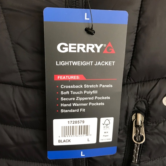 COPY - GERRY Lightweight Puffer Jacket NWT Black Men’s Size Large/tag’s removed - Picture 7 of 16